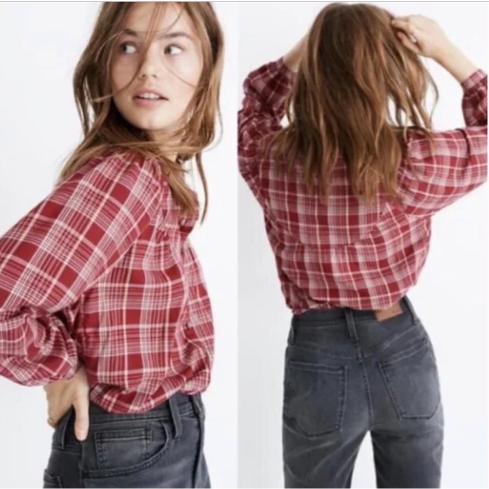 Madewell Red Plaid Button-Down Shirt